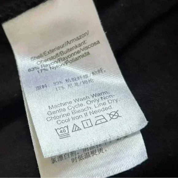 DKNY Black Zipper Pocket Drawstring Waist Roll-Tab Sleeve V Neck Jumpsuit Size 4 - Picture 15 of 16